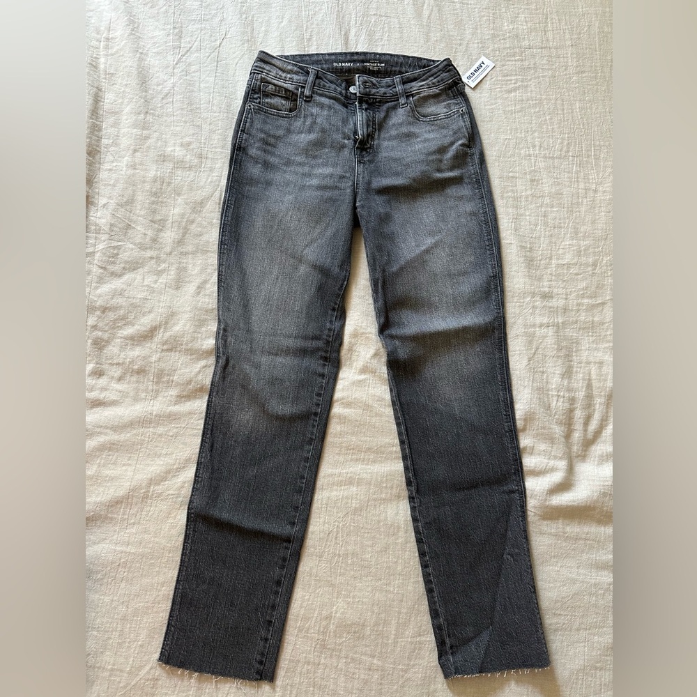 Old Navy Women's Dark Gray Straight Leg Jeans